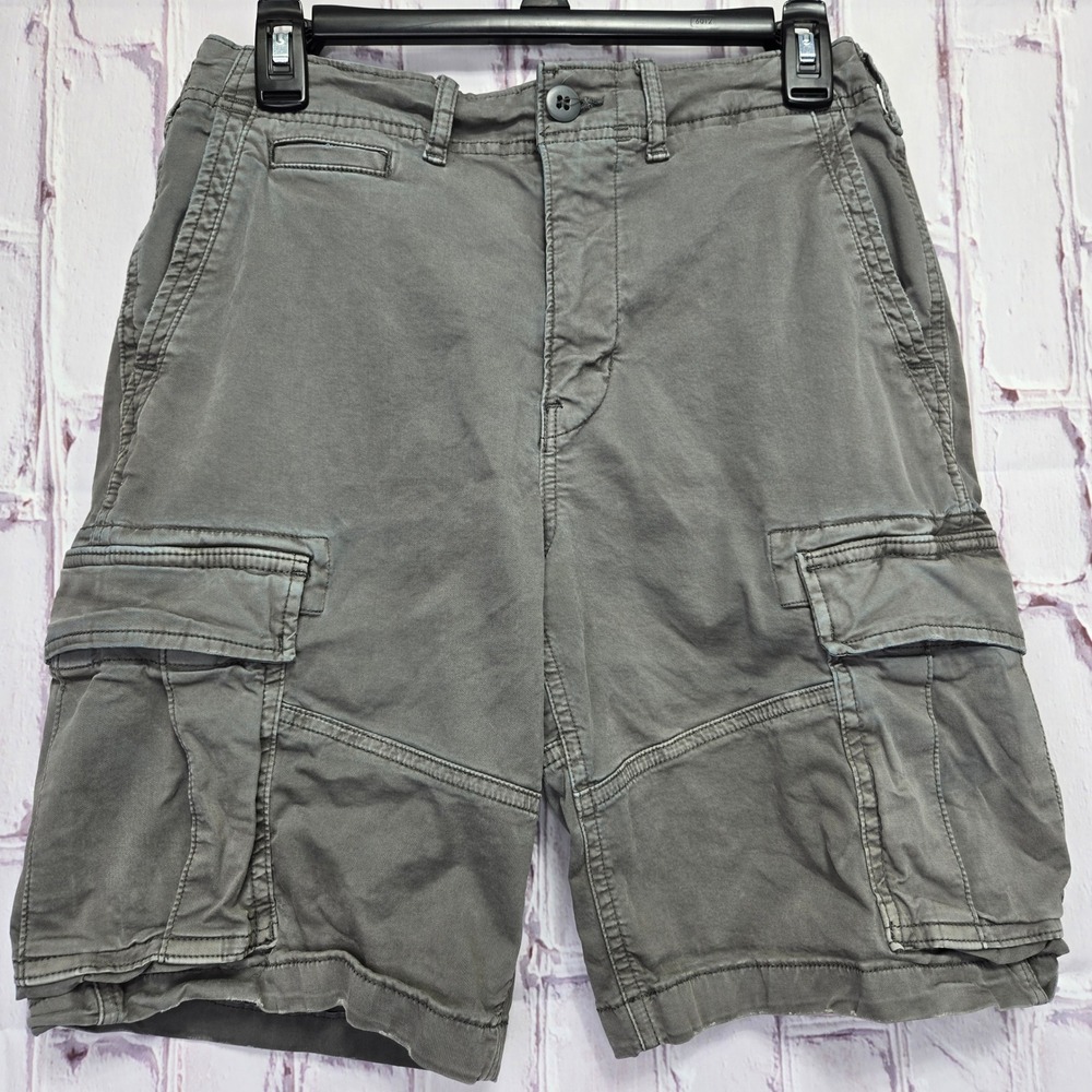 American Eagle Cargo Shorts Gray Flex Cotton Blend Casual Utility Casual Mens 28